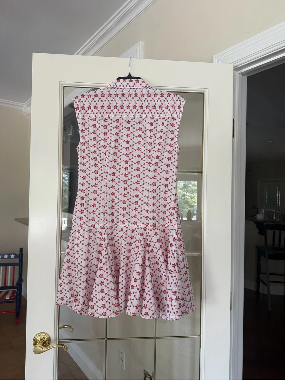 J. Crew White Mini Dress with Red Floral Print